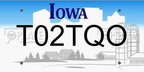 T02TQO Iowa License Plate