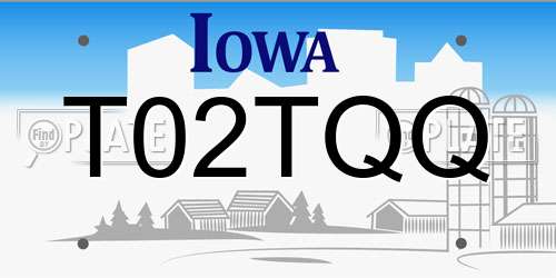 T02TQQ Iowa License Plate