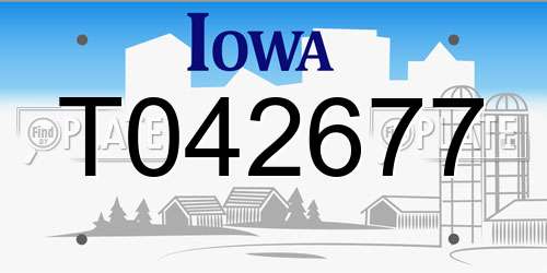T042677 Iowa License Plate