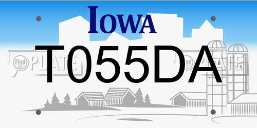 T055DA Iowa License Plate