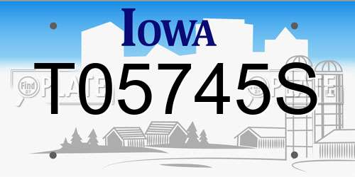 T05745S Iowa License Plate