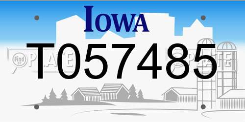 T057485 Iowa License Plate