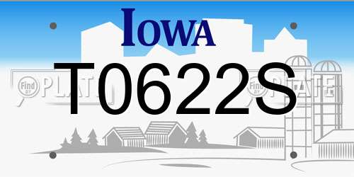 T0622S Iowa License Plate