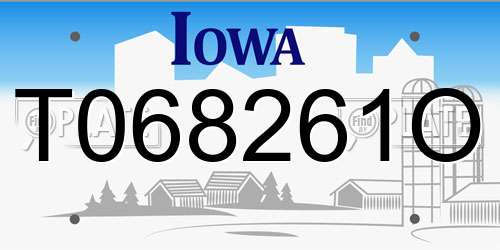 T068261O Iowa License Plate