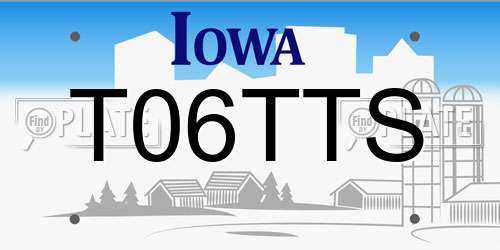 T06TTS Iowa License Plate