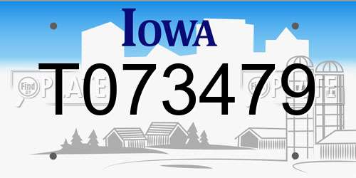 T073479 Iowa License Plate