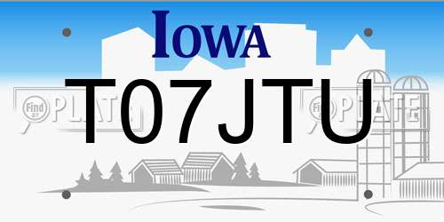 T07JTU Iowa License Plate