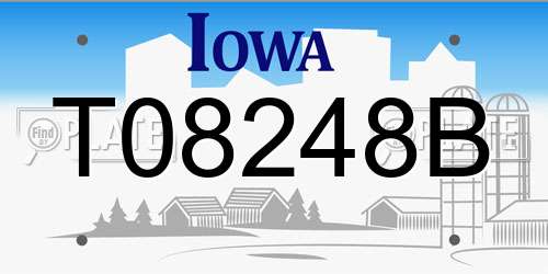 T08248B Iowa License Plate