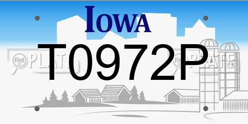 T0972P Iowa License Plate