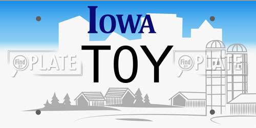 T0Y Iowa License Plate