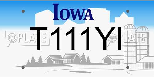 T111YI Iowa License Plate