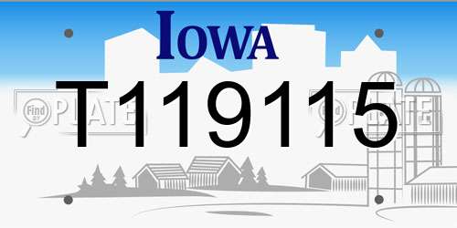 T119115 Iowa License Plate