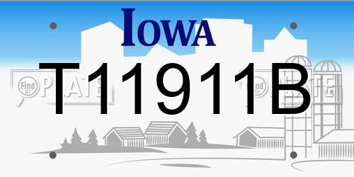T11911B Iowa License Plate