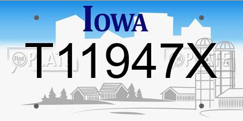T11947X Iowa License Plate