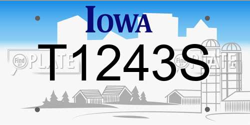 T1243S Iowa License Plate