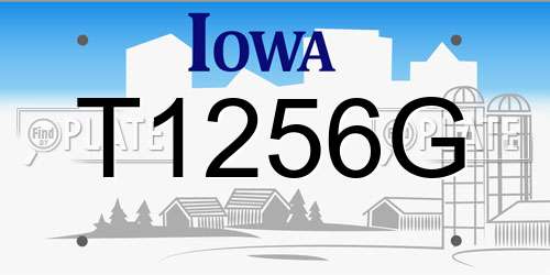 T1256G Iowa License Plate