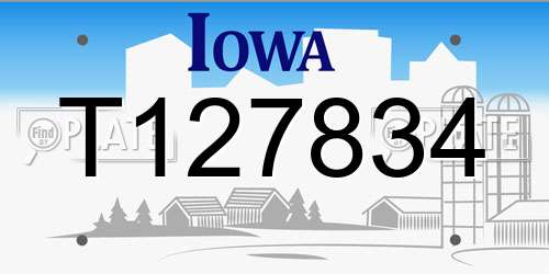 T127834 Iowa License Plate