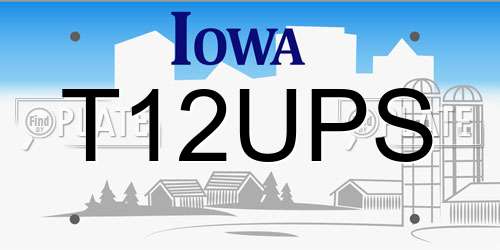 T12UPS Iowa License Plate