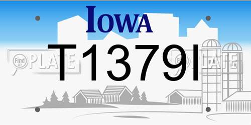 T1379I Iowa License Plate