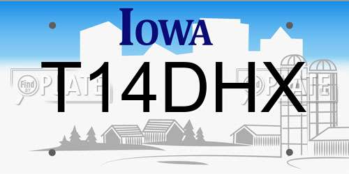 T14DHX Iowa License Plate