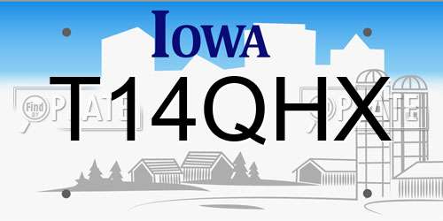 T14QHX Iowa License Plate