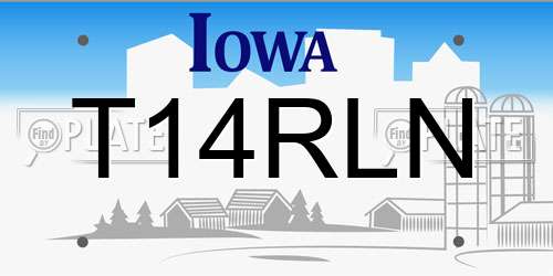 T14RLN Iowa License Plate