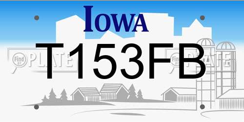 T153FB Iowa License Plate