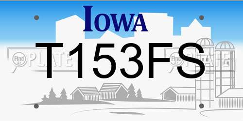T153FS Iowa License Plate