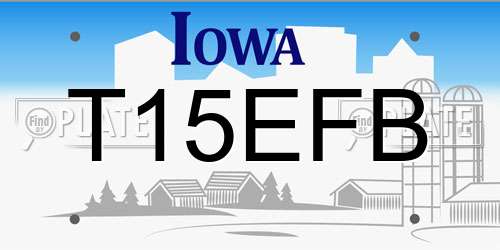 T15EFB Iowa License Plate