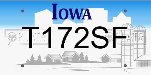 T172SF Iowa License Plate