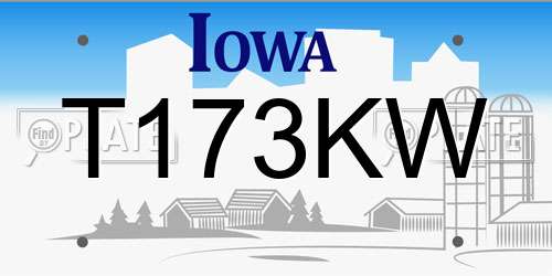T173KW Iowa License Plate
