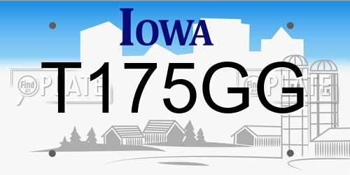 T175GG Iowa License Plate