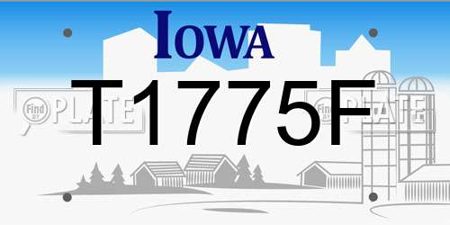 T1775F Iowa License Plate