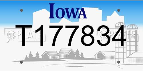 T177834 Iowa License Plate