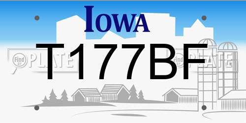 T177BF Iowa License Plate