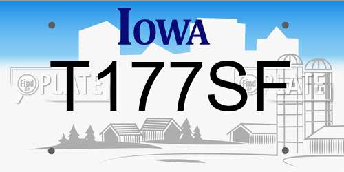 T177SF Iowa License Plate