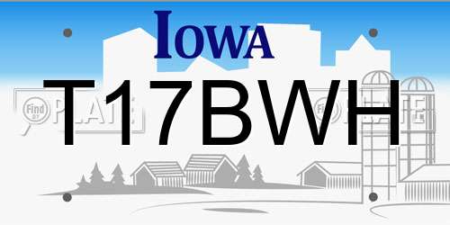 T17BWH Iowa License Plate