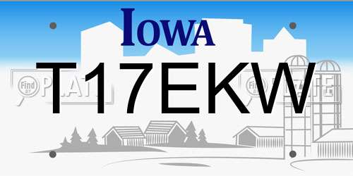 T17EKW Iowa License Plate