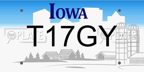 T17GY Iowa License Plate