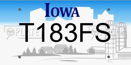 T183FS Iowa License Plate