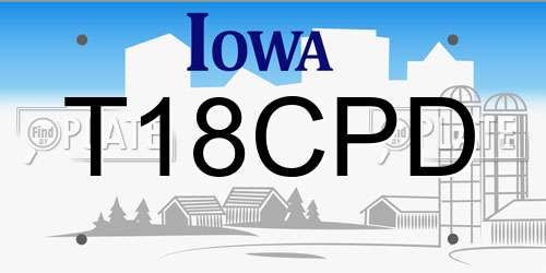 T18CPD Iowa License Plate