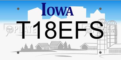T18EFS Iowa License Plate