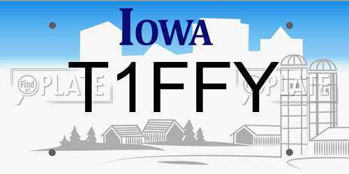 T1FFY Iowa License Plate