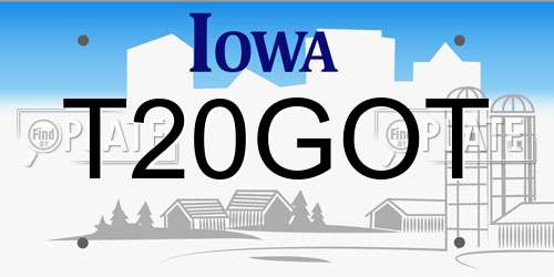 T20GOT Iowa License Plate