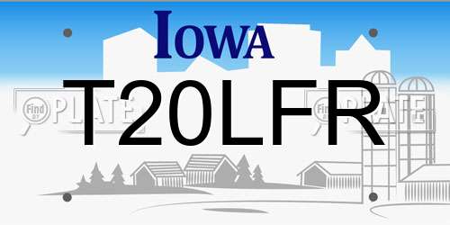 T20LFR Iowa License Plate