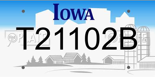 T21102B Iowa License Plate