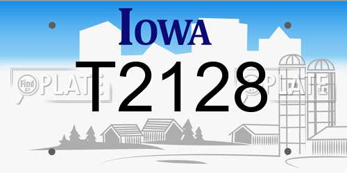 T2128 Iowa License Plate