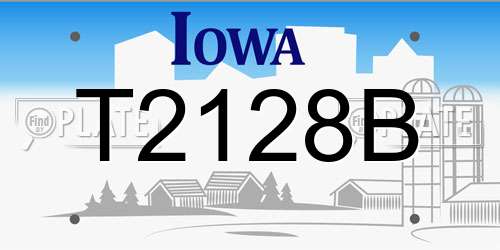 T2128B Iowa License Plate