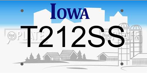 T212SS Iowa License Plate