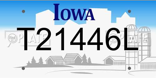 T21446L Iowa License Plate